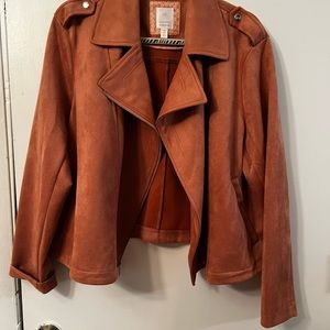 LC Lauren Conrad Faux Suede Pink Jacket Cropped Design